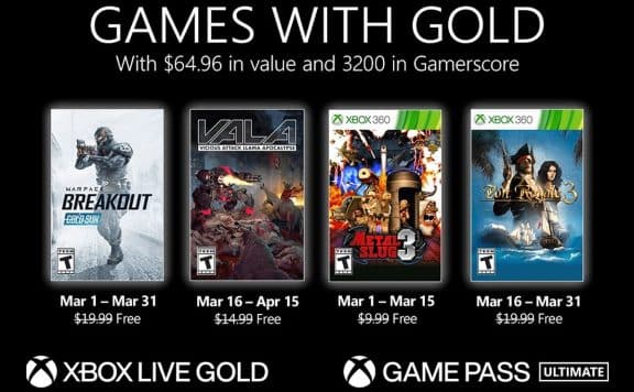 Games With Gold Mars 2021